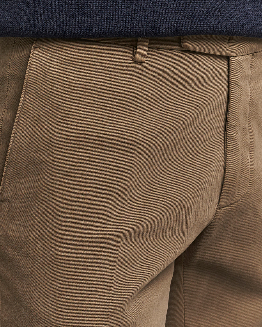 Men | Trousers | Boglioli | Cotton Twill Trousers Brown