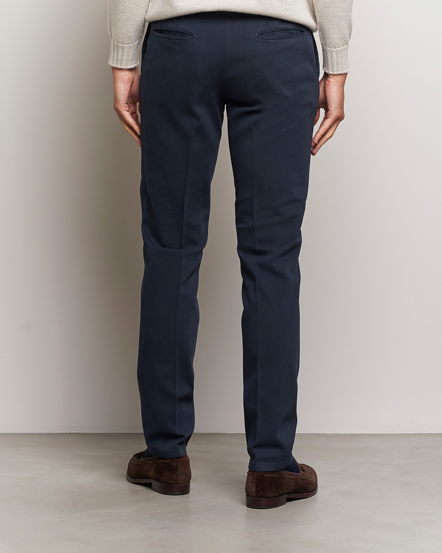 Men | Trousers | Boglioli | Cotton Twill Trousers Navy