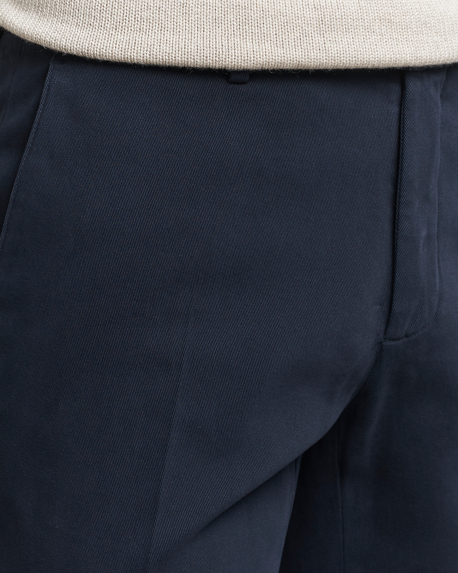 Men | Trousers | Boglioli | Cotton Twill Trousers Navy