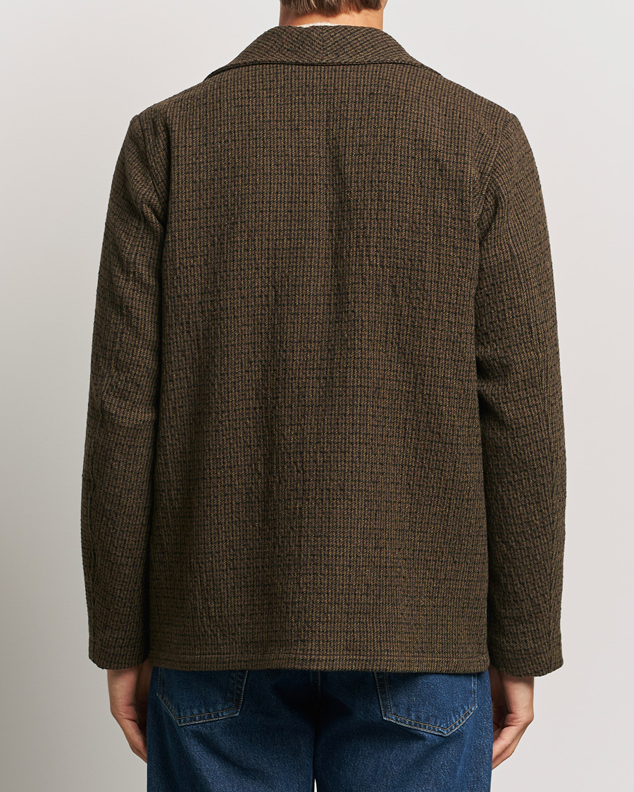 Men | Coats & Jackets | Aspesi | Wool Houndstooth Jacket Dark Brown