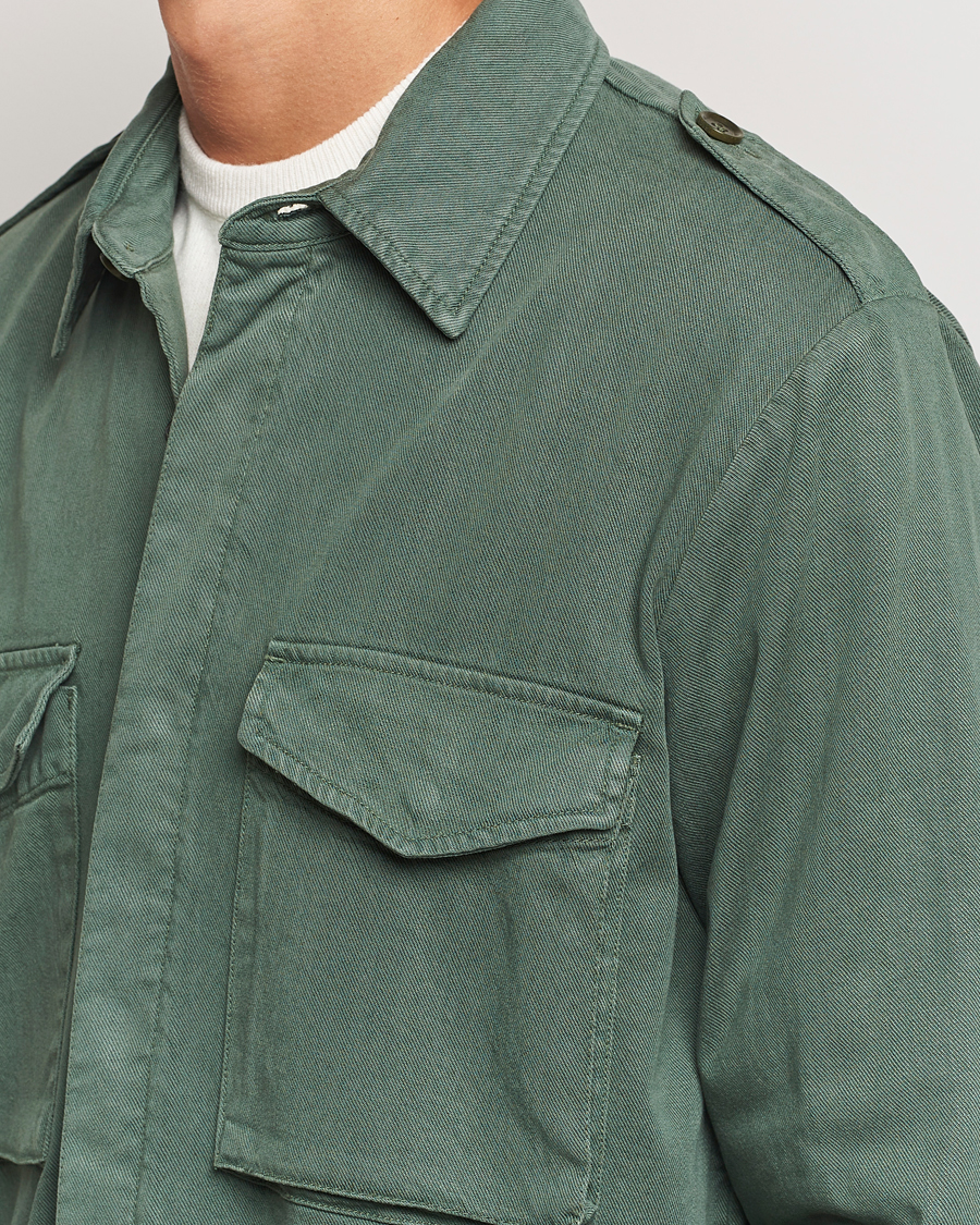 Men | Coats & Jackets | Aspesi | Twill Cotton Shirt Jacket Green