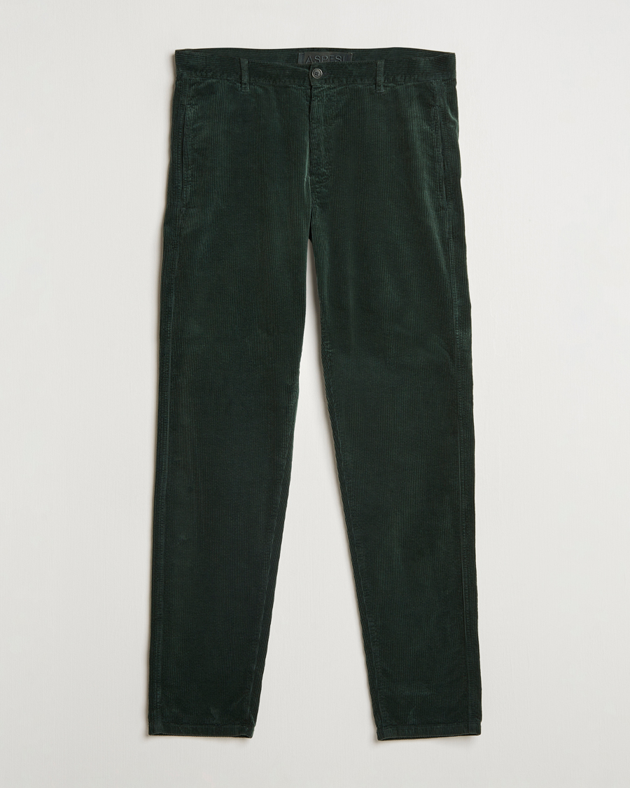 Men | Trousers | Aspesi | Corduroy Pants Dark Green