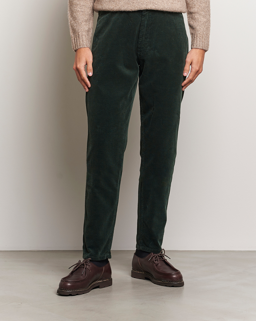 Men | Trousers | Aspesi | Corduroy Pants Dark Green