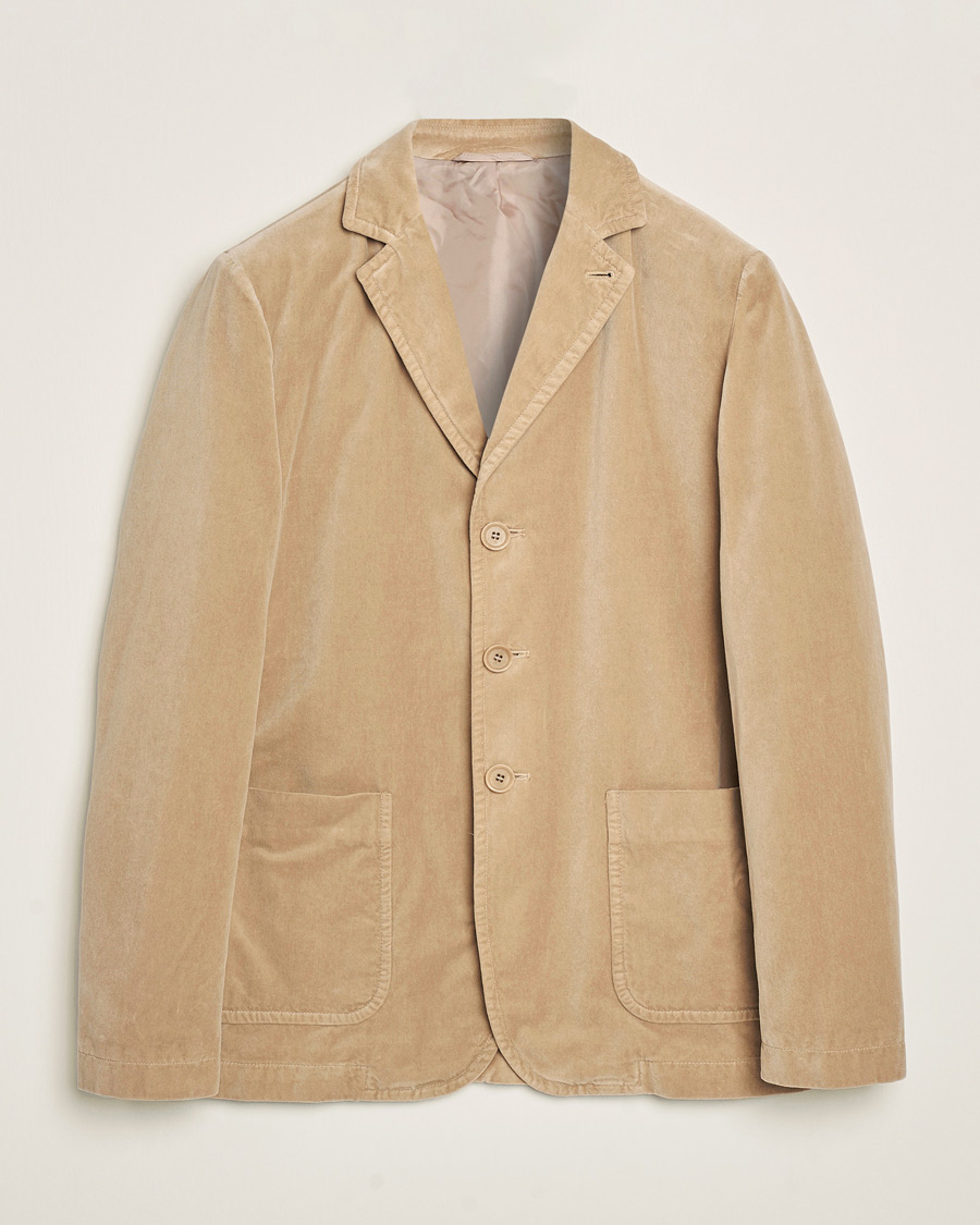 Men | Blazers | Aspesi | Velvet Casual Jacket Beige
