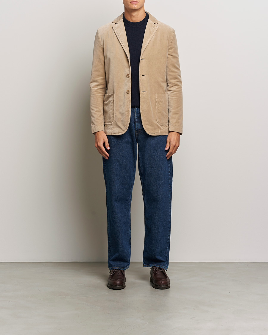 Men | Blazers | Aspesi | Velvet Casual Jacket Beige