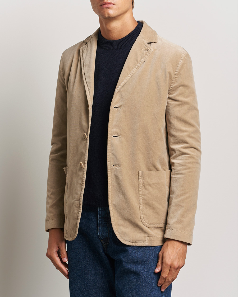 Men | Blazers | Aspesi | Velvet Casual Jacket Beige