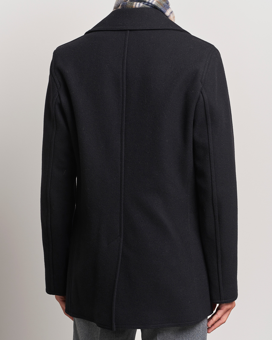 Men | Coats & Jackets | Gloverall | Churchill Reefer Peacoat Black