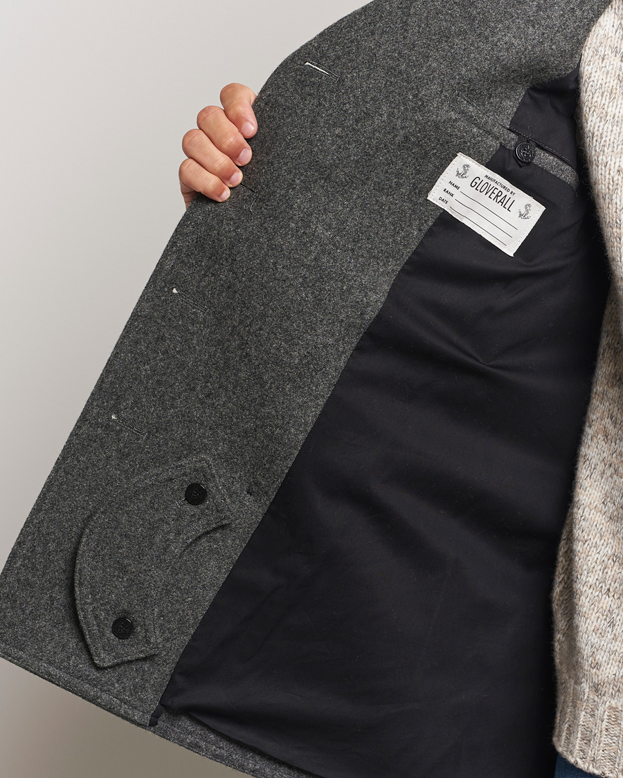 Men | Coats & Jackets | Gloverall | Churchill Reefer Peacoat Grey