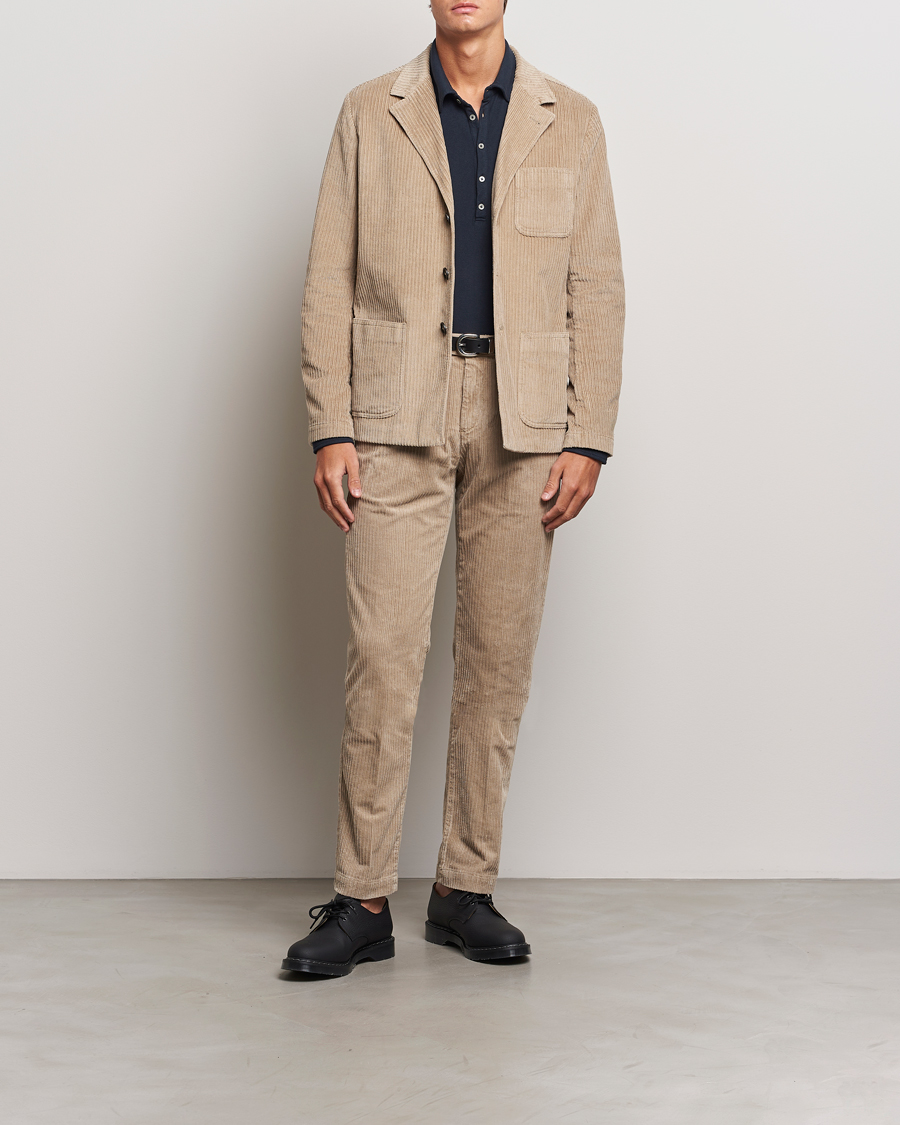 Men | Coats & Jackets | Massimo Alba | Baglietto Wale Corduroy Jacket Beige