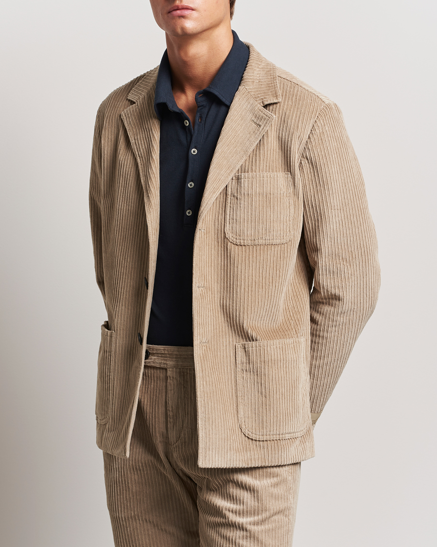 Men | Coats & Jackets | Massimo Alba | Baglietto Wale Corduroy Jacket Beige