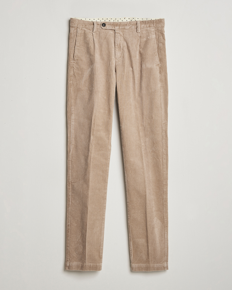 Men | Trousers | Massimo Alba | Ionio Wale Corduroy Trousers Beige