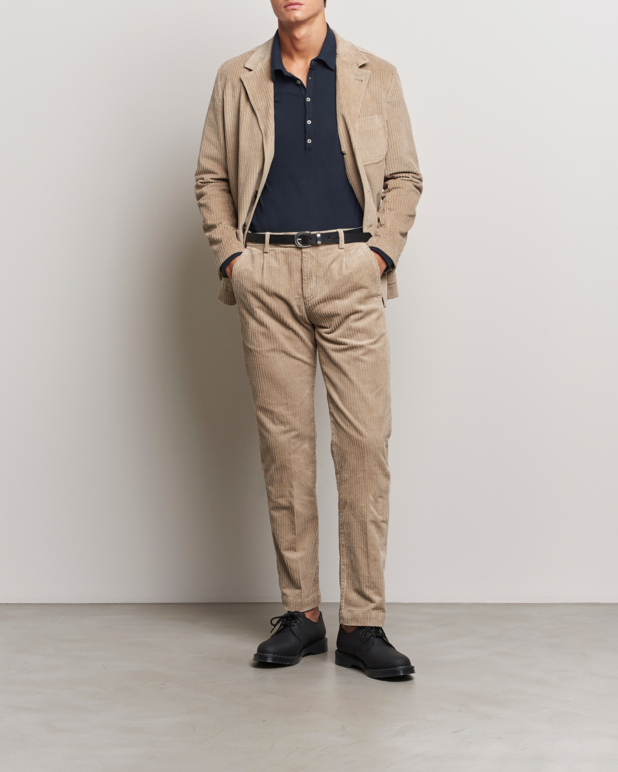 Men | Trousers | Massimo Alba | Ionio Wale Corduroy Trousers Beige