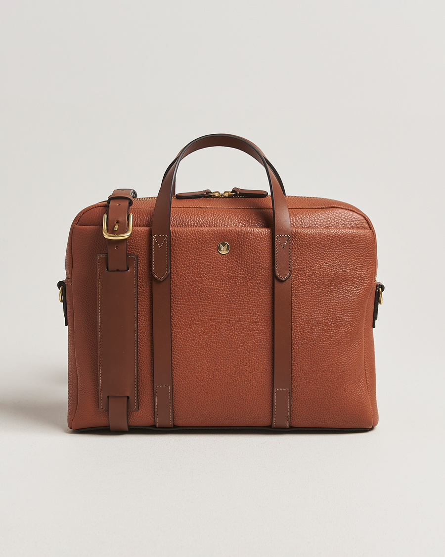 Men | Bags | Mismo | Aspire Pebbled Leather Briefcase Tabac