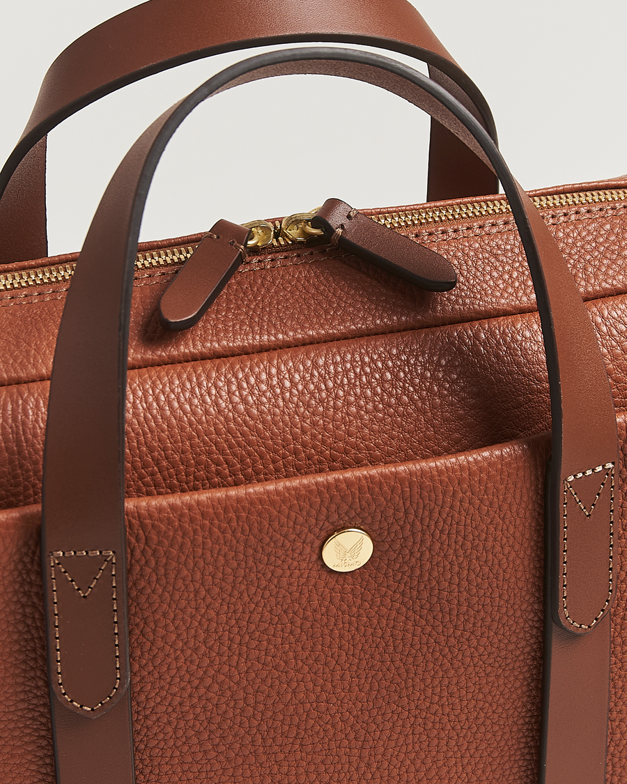Men | Bags | Mismo | Aspire Pebbled Leather Briefcase Tabac
