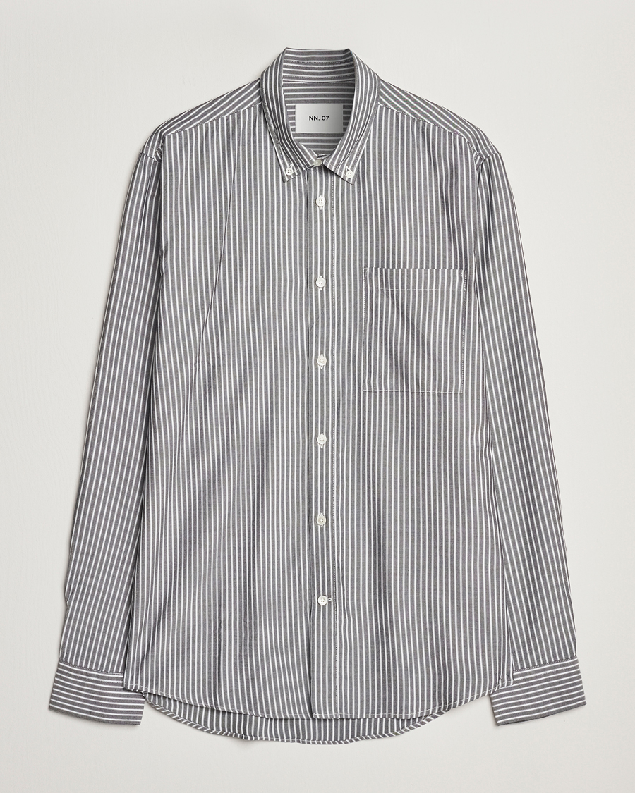 Men | Shirts | NN07 | Arne Tencel Striped Shirt Black/White