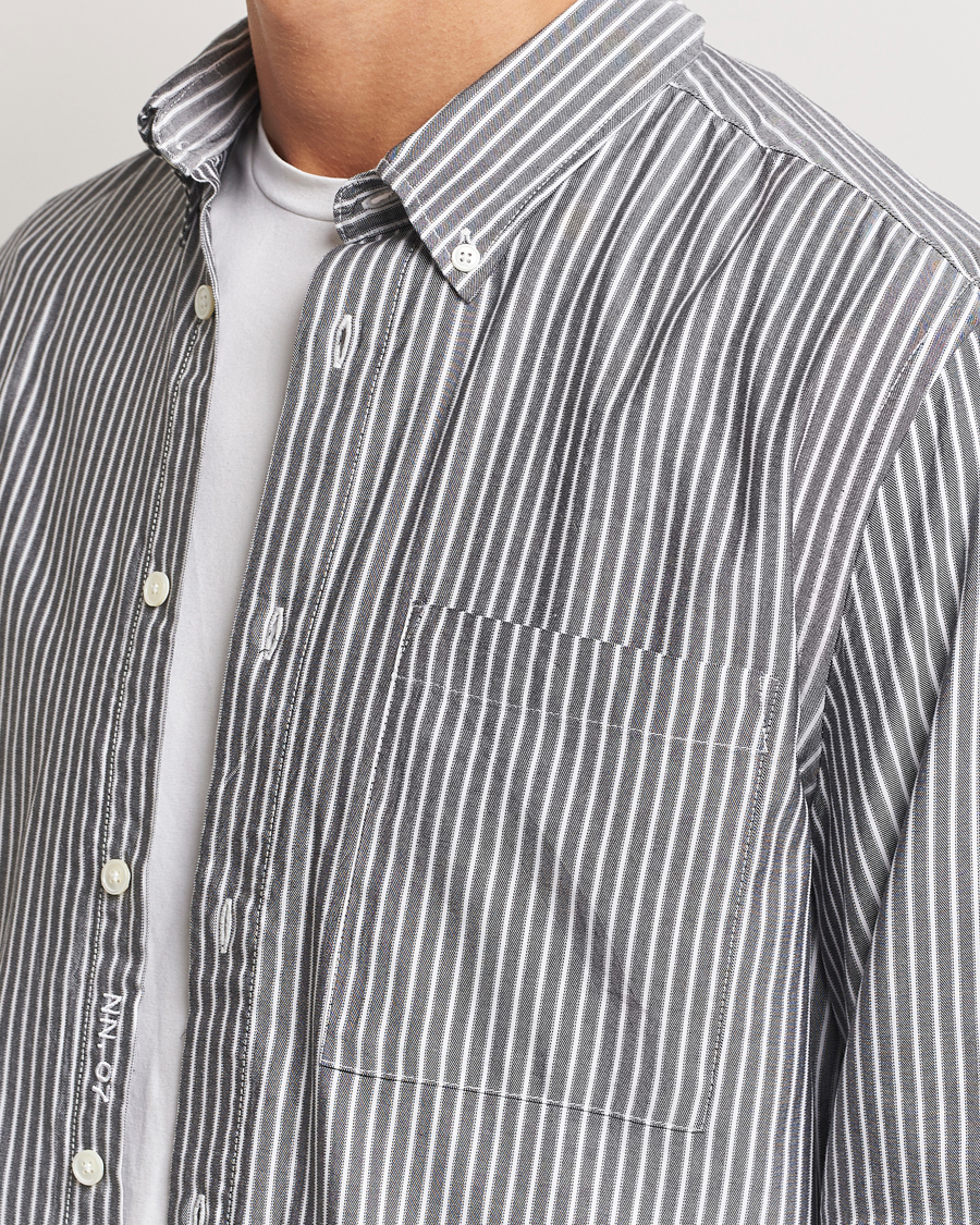 Men | Shirts | NN07 | Arne Tencel Striped Shirt Black/White