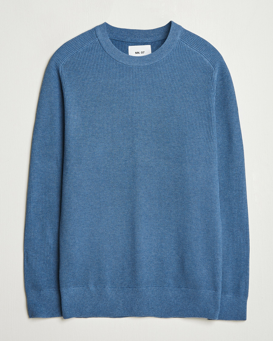 Men | Sweaters & Knitwear | NN07 | Kevin Cotton Knitted Sweater Bering Blue