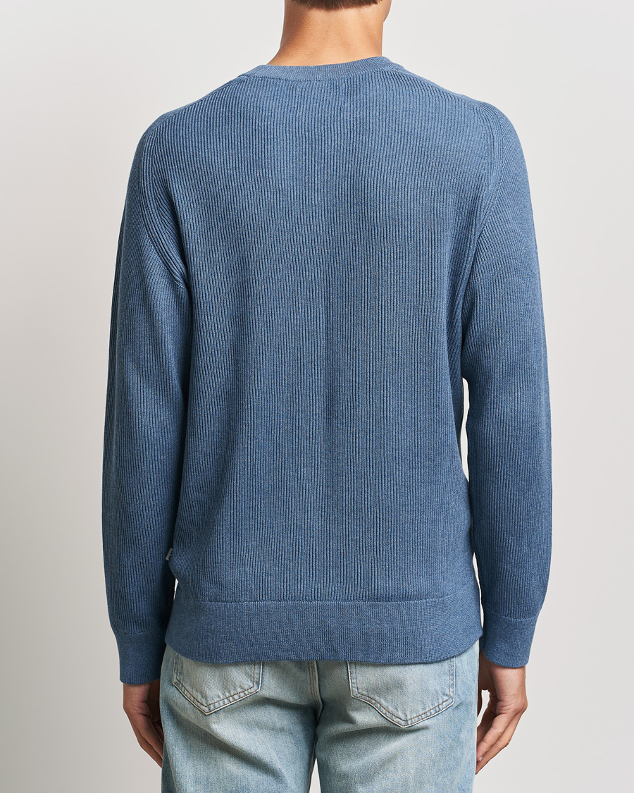 Men | Sweaters & Knitwear | NN07 | Kevin Cotton Knitted Sweater Bering Blue