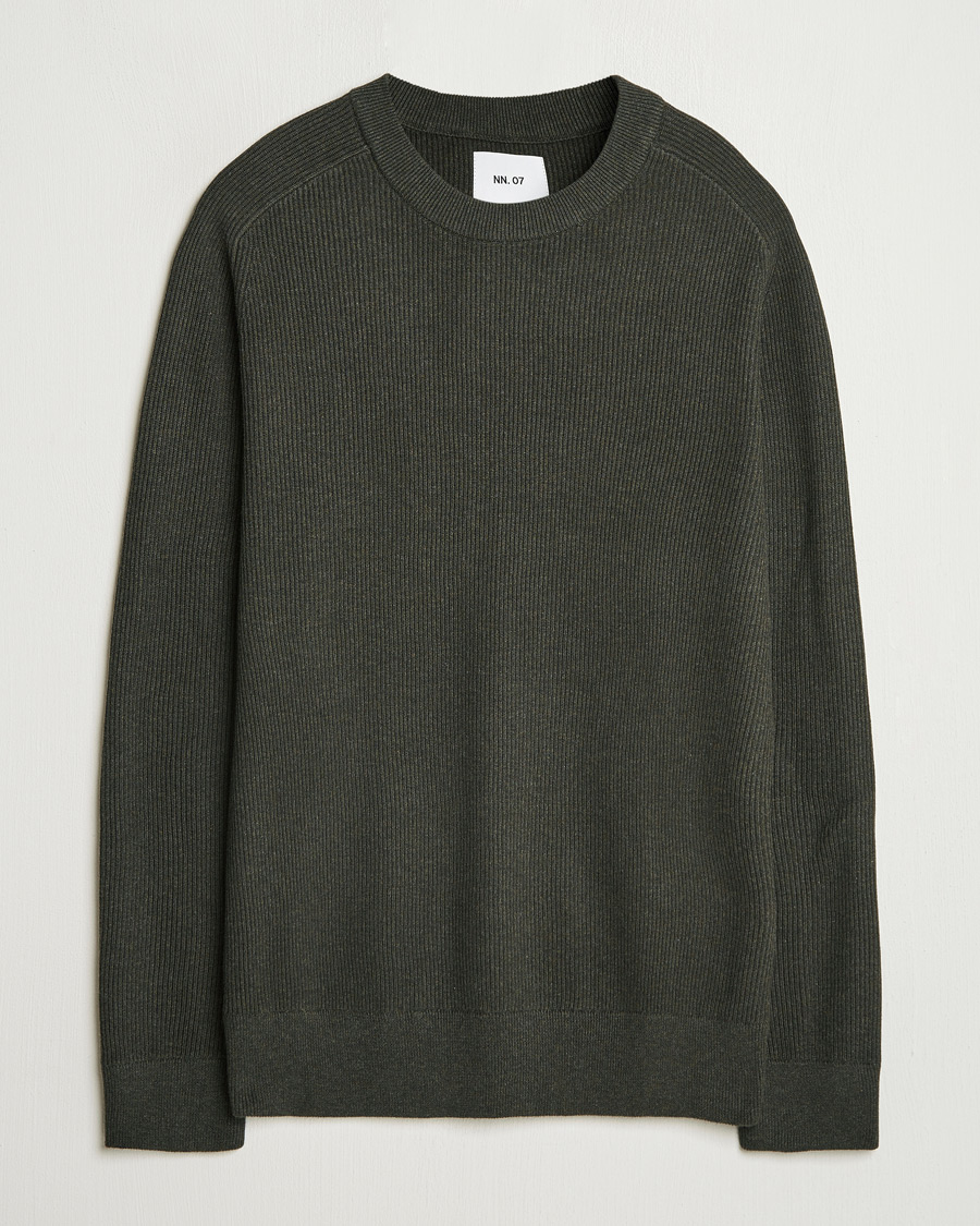 Men | Sweaters & Knitwear | NN07 | Kevin Cotton Knitted Sweater Dark Army