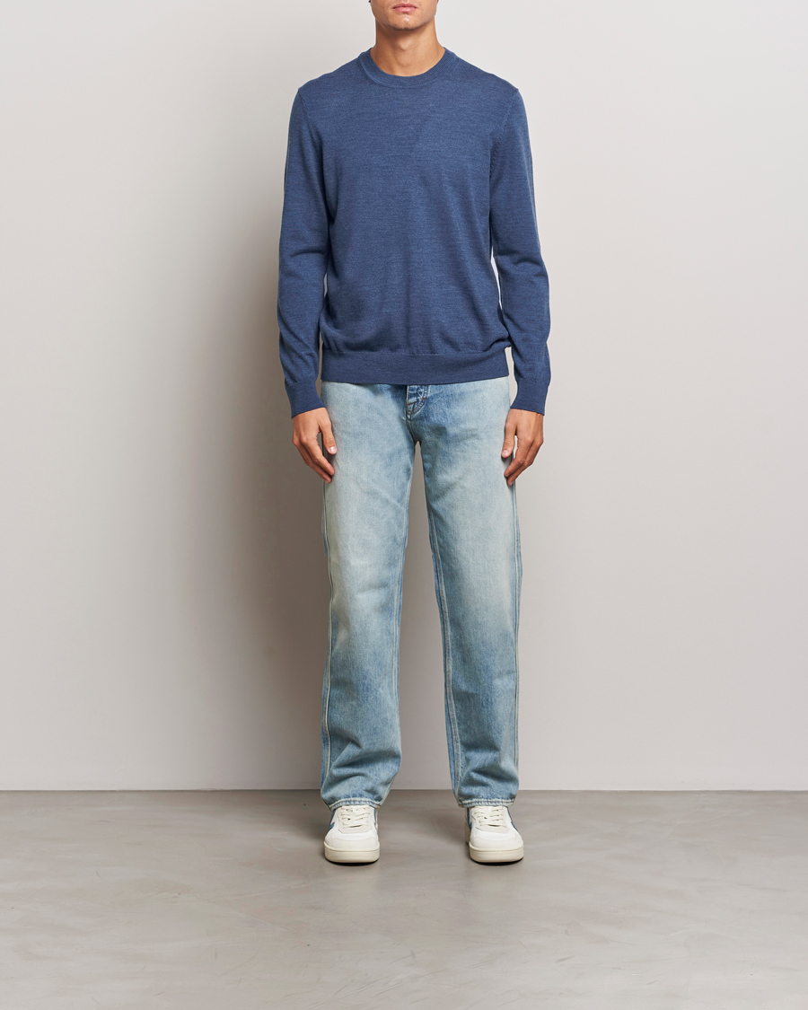 Men | Sweaters & Knitwear | NN07 | Ted Merino Crew Neck Pullover Bearing Sea