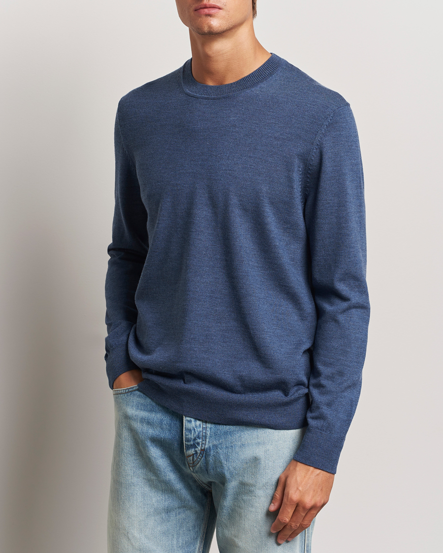 Men | Sweaters & Knitwear | NN07 | Ted Merino Crew Neck Pullover Bearing Sea