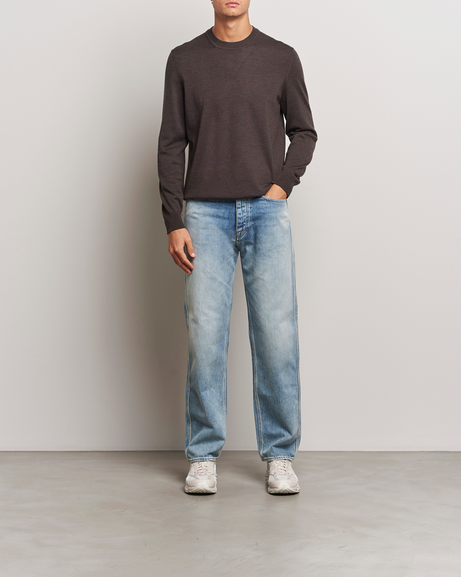 Men | Sweaters & Knitwear | NN07 | Ted Merino Crew Neck Pullover Demitasse Brown