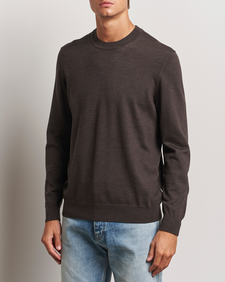 Men | Sweaters & Knitwear | NN07 | Ted Merino Crew Neck Pullover Demitasse Brown