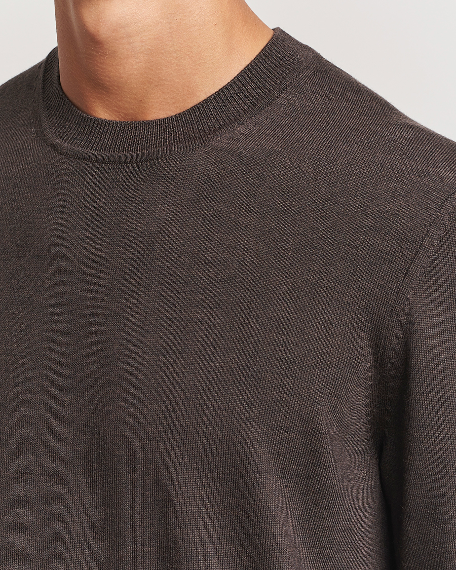 Men | Sweaters & Knitwear | NN07 | Ted Merino Crew Neck Pullover Demitasse Brown