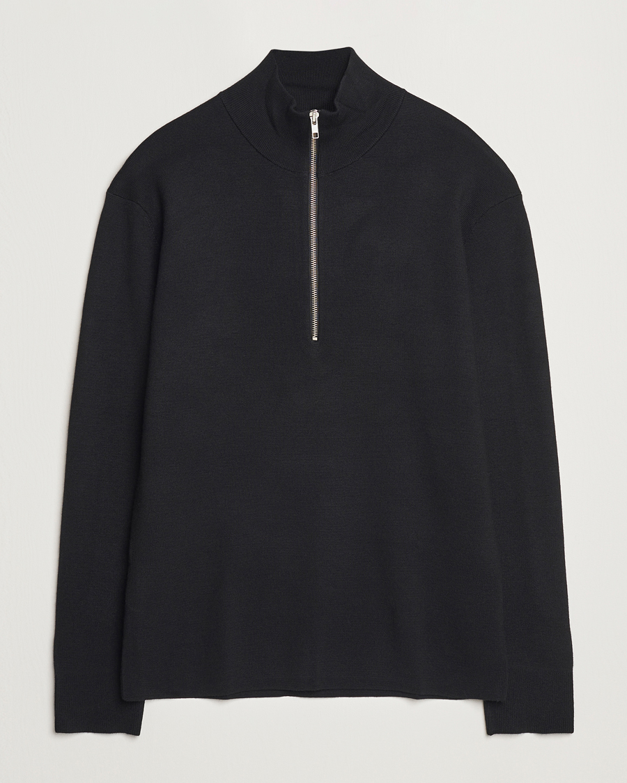 Men | Sweaters & Knitwear | NN07 | Harald Cotton/Modal Half Zip Black