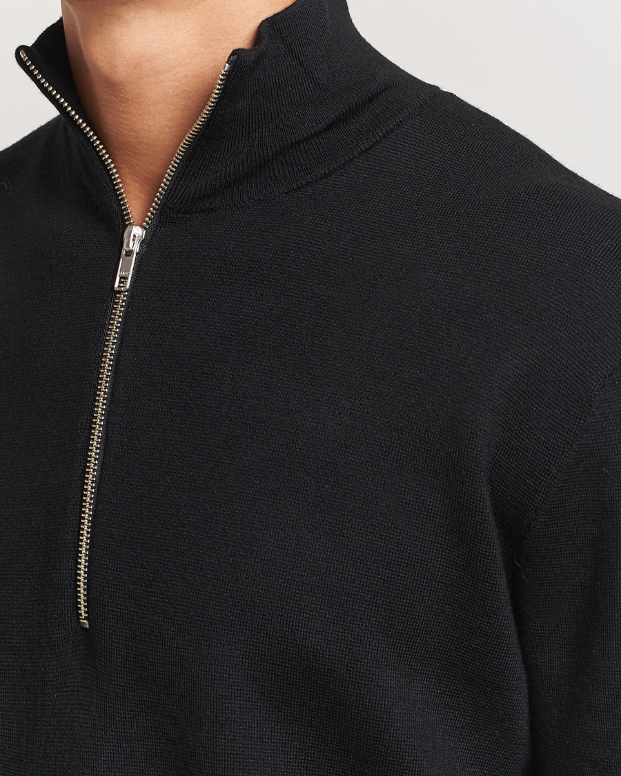 Men | Sweaters & Knitwear | NN07 | Harald Cotton/Modal Half Zip Black