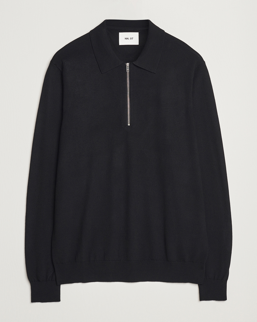 Men | Sweaters & Knitwear | NN07 | Sergio Half Zip Black