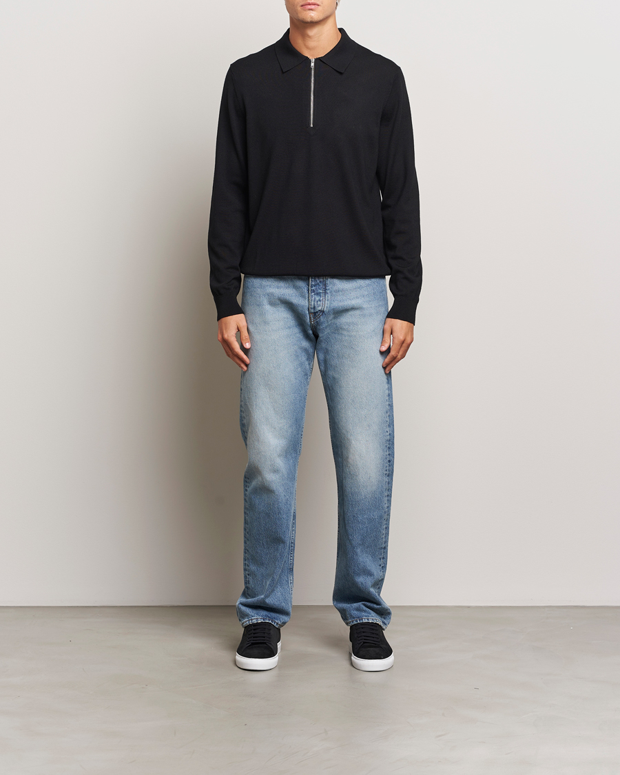 Men | Sweaters & Knitwear | NN07 | Sergio Half Zip Black