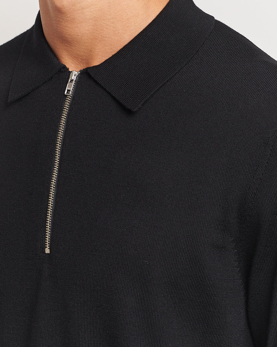 Men | Sweaters & Knitwear | NN07 | Sergio Half Zip Black