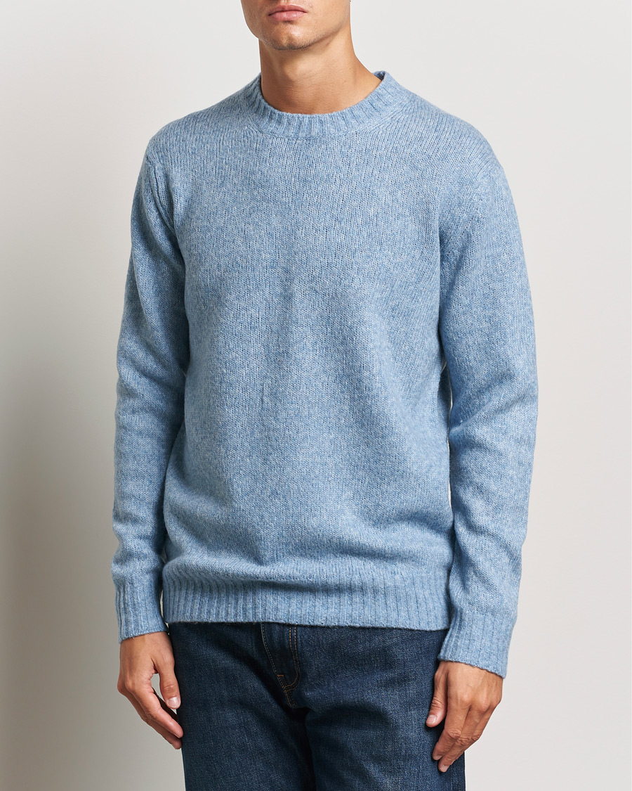 Men | Sweaters & Knitwear | NN07 | Lee Brushed Wool Crew Neck Tink Blue