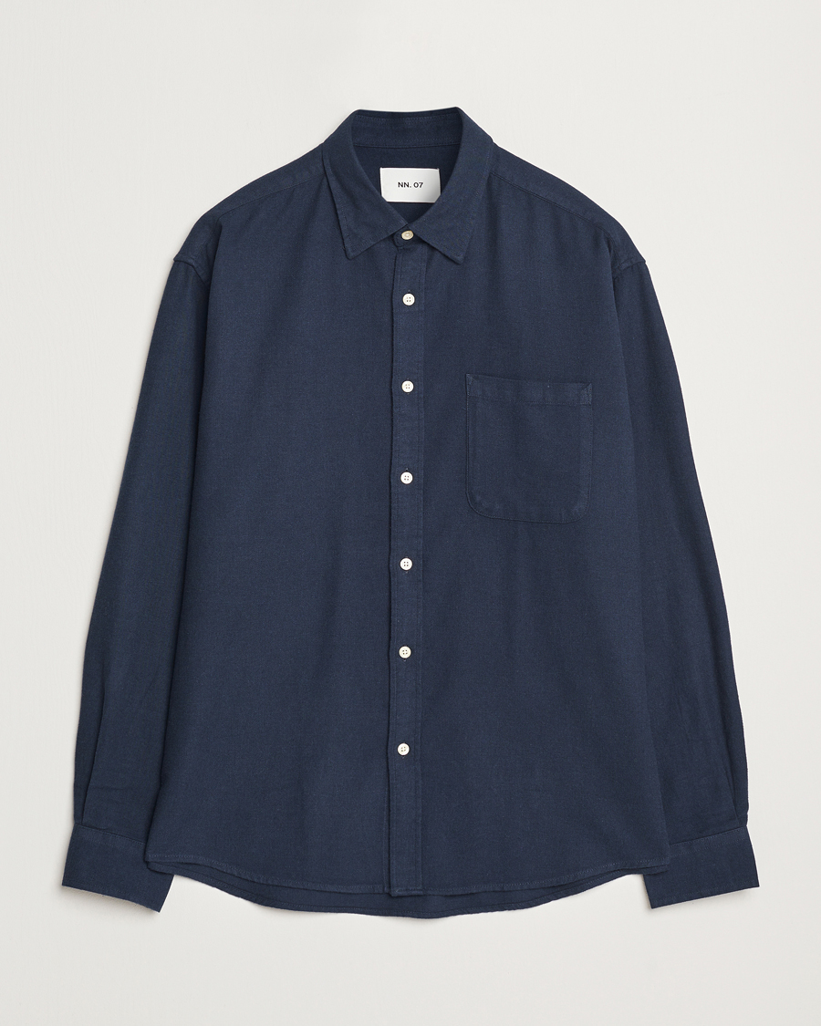 Men | Shirts | NN07 | Deon Flannel Checked Shirt Navy Blue