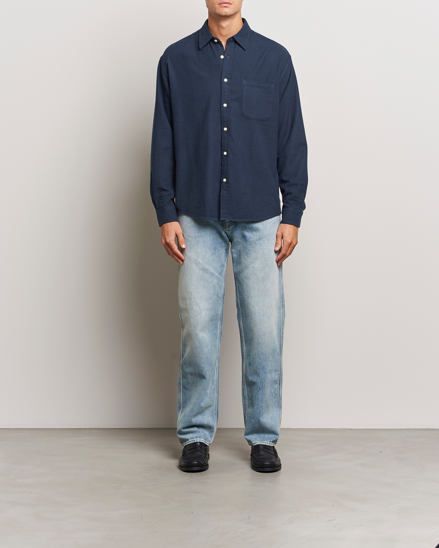 Men | Shirts | NN07 | Deon Flannel Checked Shirt Navy Blue