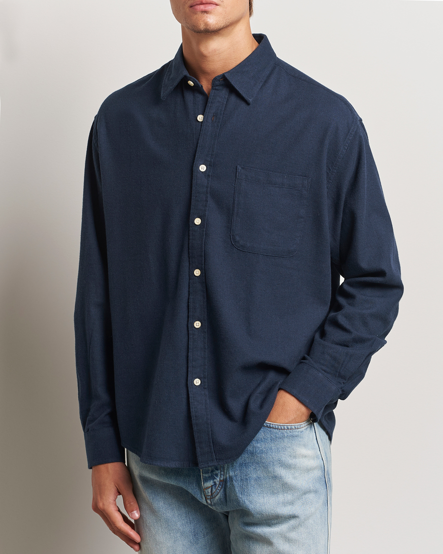 Men | Shirts | NN07 | Deon Flannel Checked Shirt Navy Blue