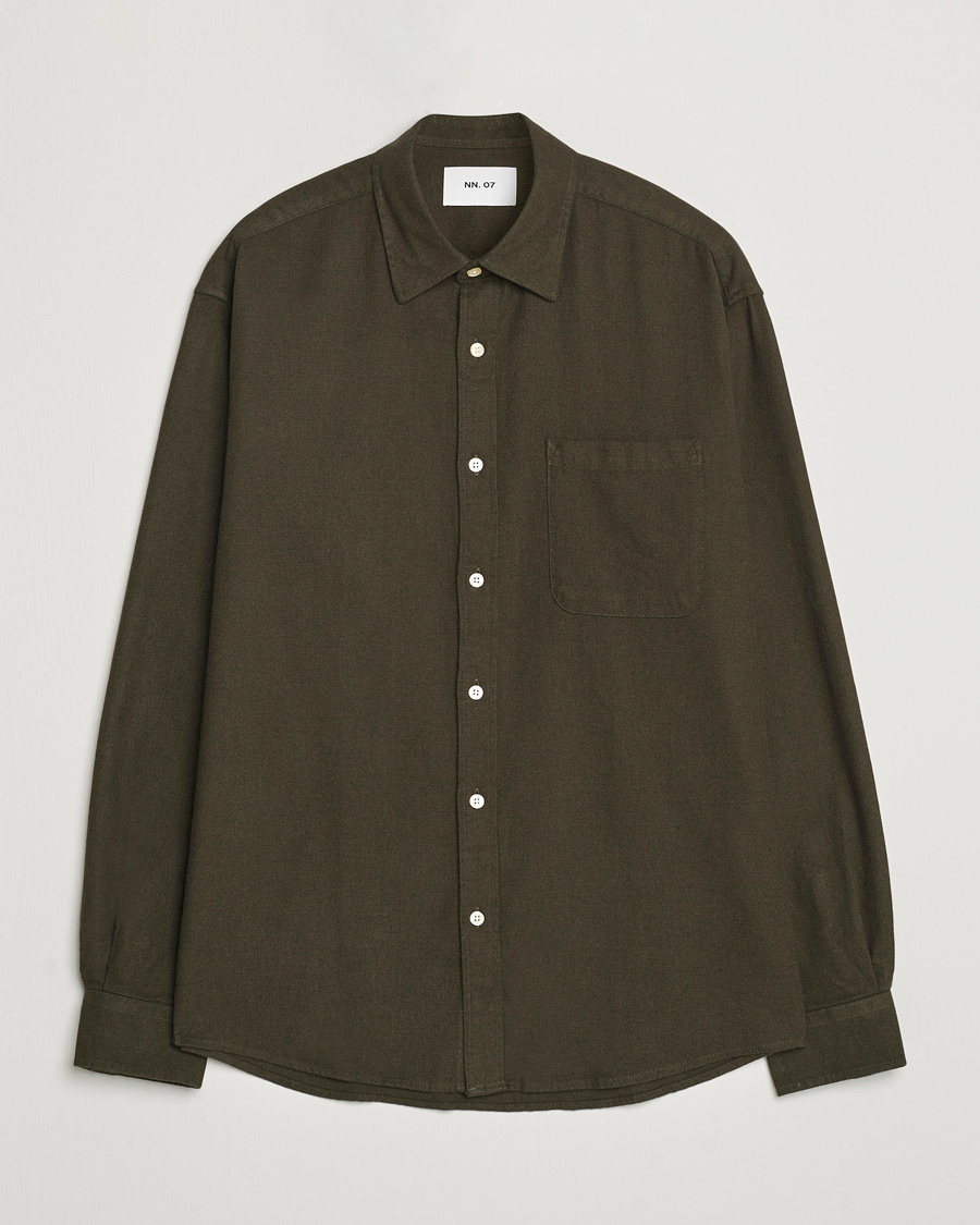 Men | Shirts | NN07 | Deon Flannel Checked Shirt Dark Army