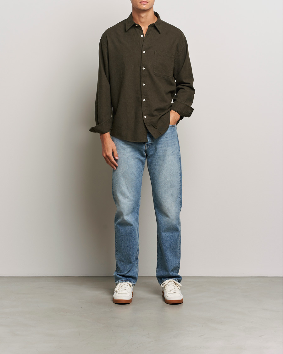 Men | Shirts | NN07 | Deon Flannel Checked Shirt Dark Army