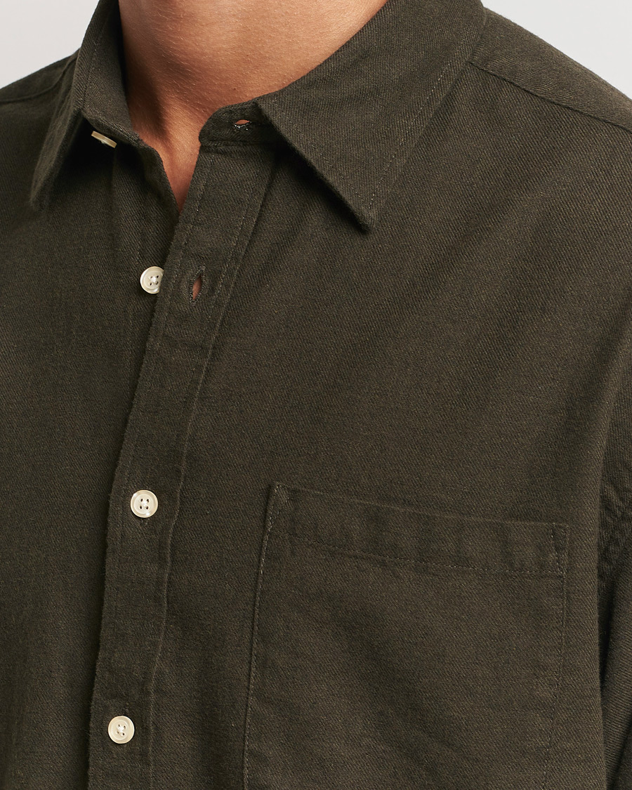 Men | Shirts | NN07 | Deon Flannel Checked Shirt Dark Army