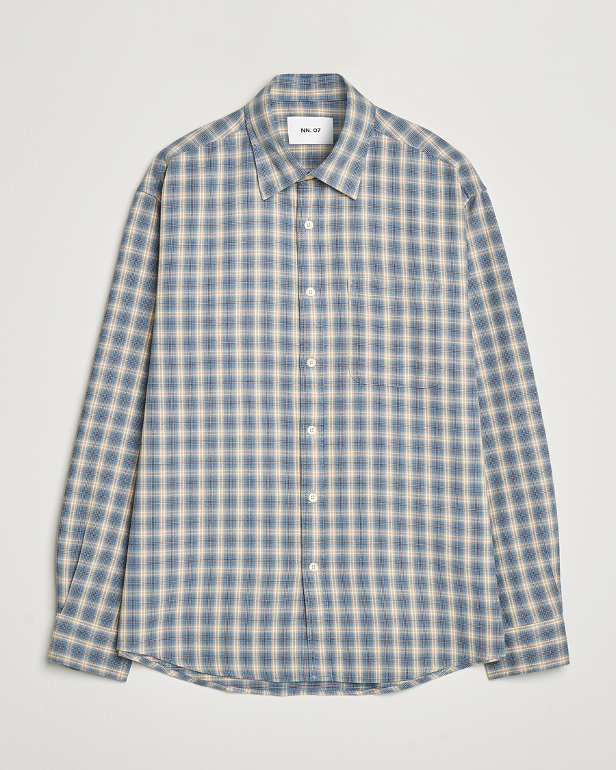 Men | Shirts | NN07 | Deon Flannel Checked Shirt Blue