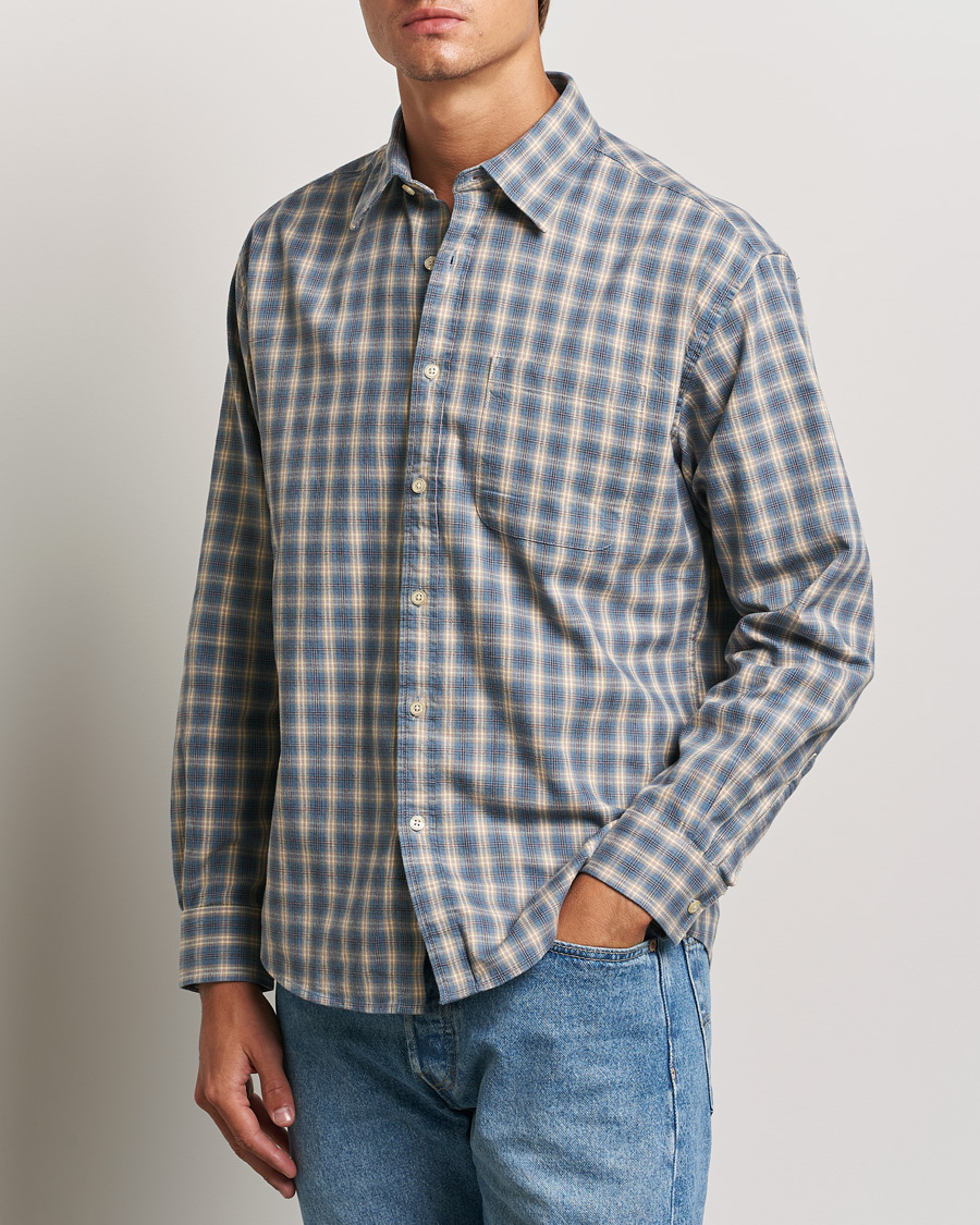 Men | Shirts | NN07 | Deon Flannel Checked Shirt Blue
