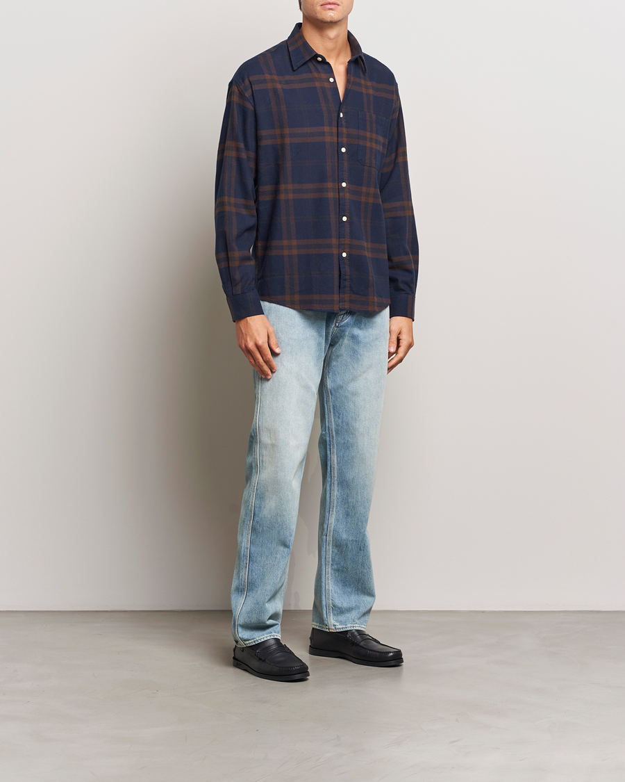 Men | Shirts | NN07 | Deon Flannel Shirt Blue/Brown