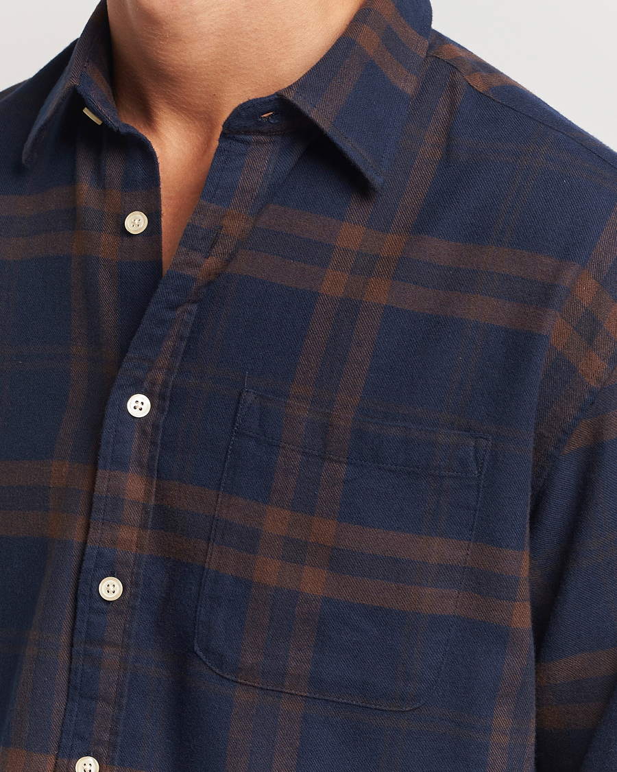 Men | Shirts | NN07 | Deon Flannel Shirt Blue/Brown