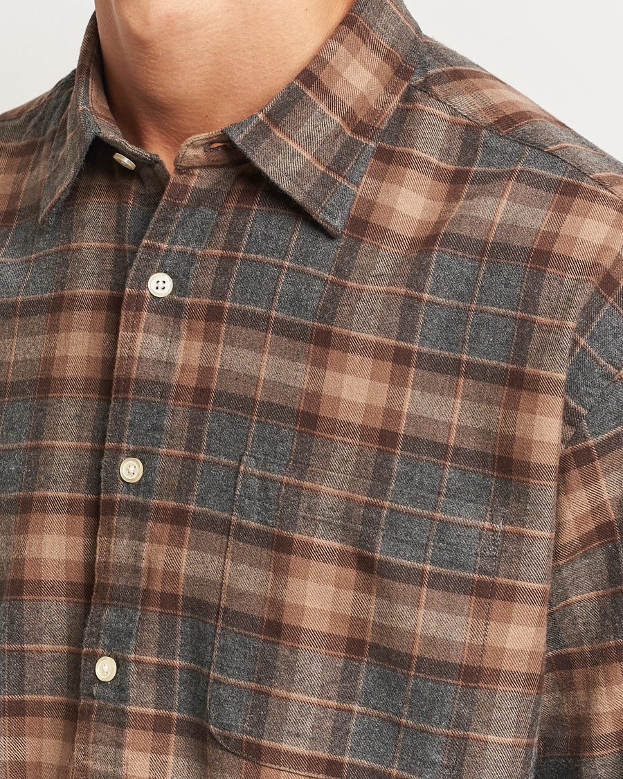 Men | Shirts | NN07 | Deon Flannel Checked Shirt Rust Red