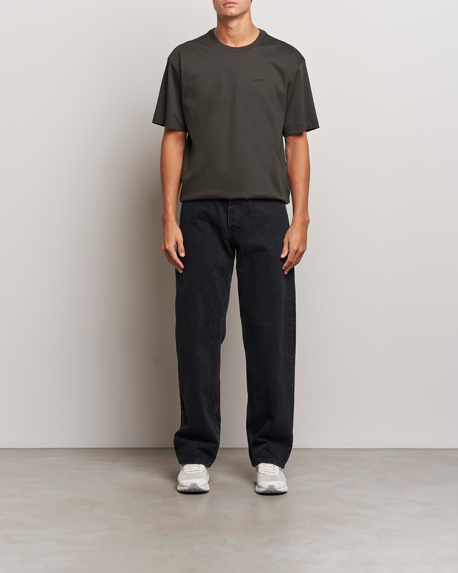 Men | T-Shirts | NN07 | Nat Logo Mercerized Crew Neck T-Shirt Dark Army