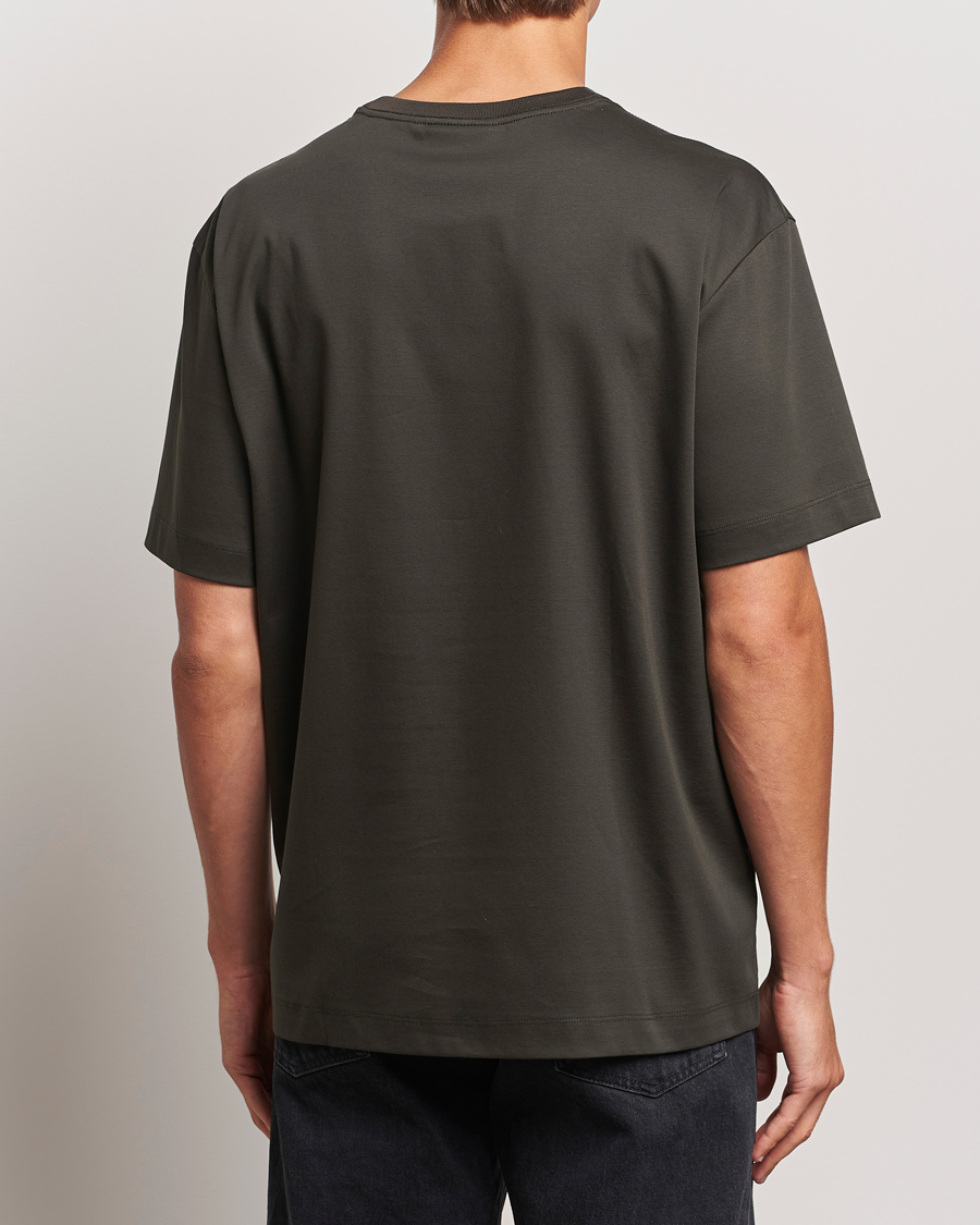 Men | T-Shirts | NN07 | Nat Logo Mercerized Crew Neck T-Shirt Dark Army