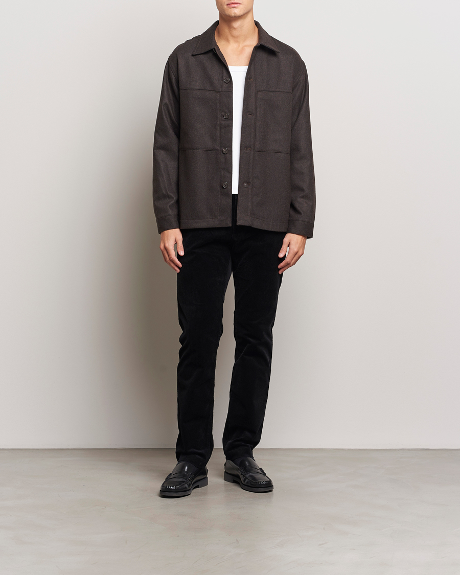 Men | Shirts | NN07 | Isak Wool Overshirt Dark Brown
