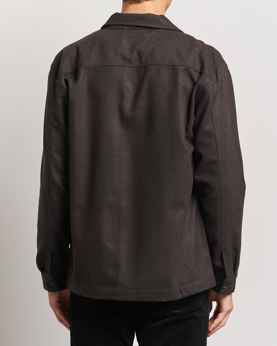 Men | Shirts | NN07 | Isak Wool Overshirt Dark Brown