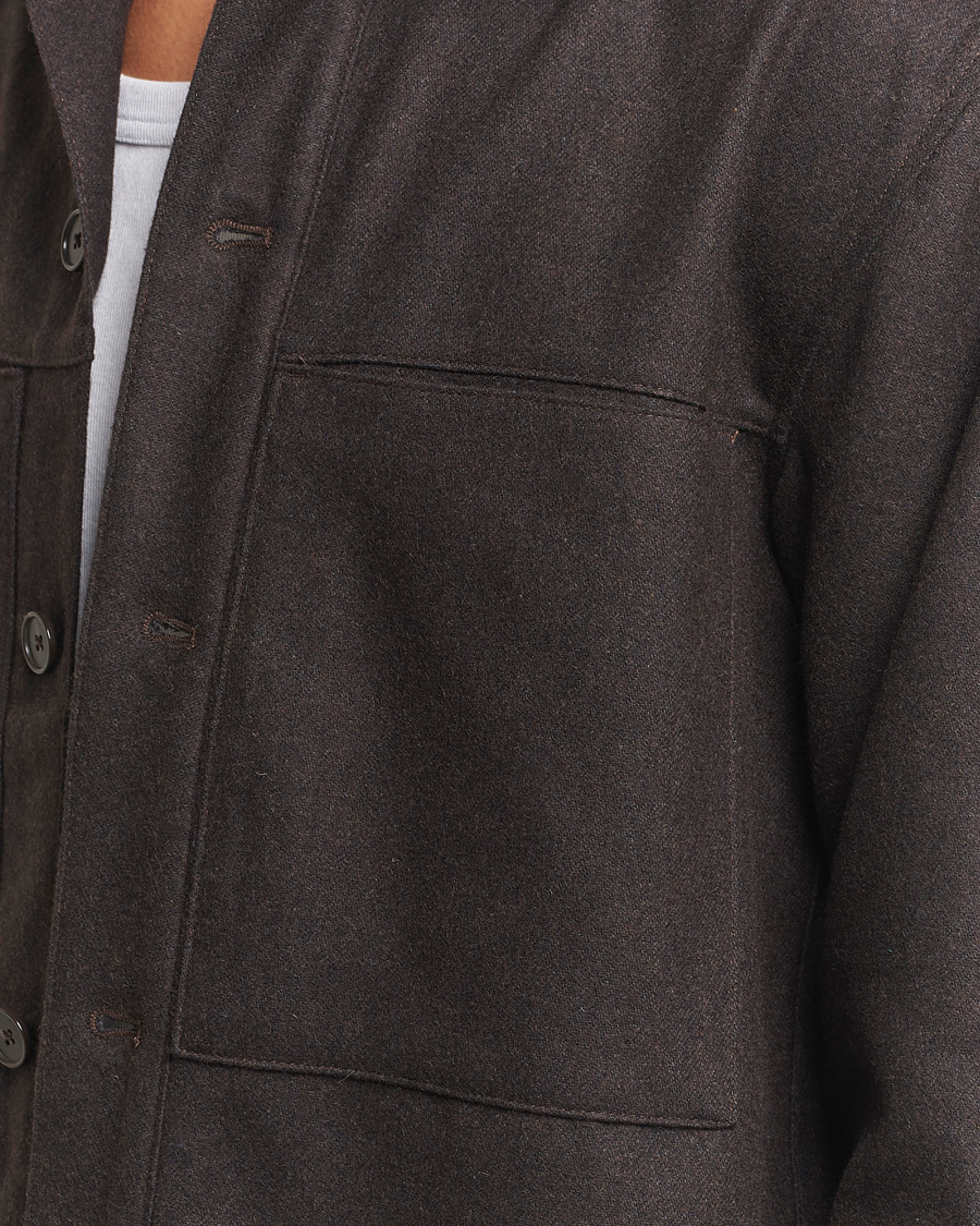 Men | Shirts | NN07 | Isak Wool Overshirt Dark Brown